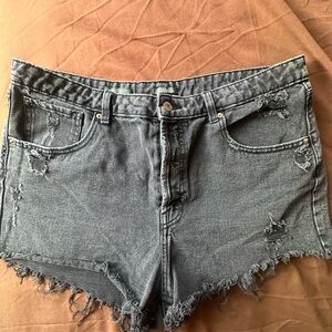 wild fable Washed Black Distressed Denim Cutoff Shorts
